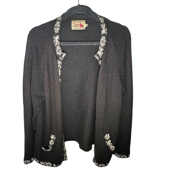 The Alpaca Connection Women’s sweater cardigan size XXL black gray - Picture 1 of 10